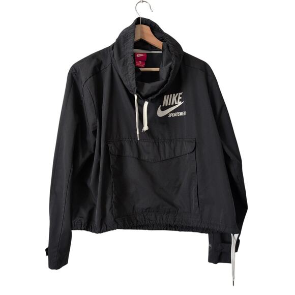 Nike Pullover Archive Jacket Womens Top Medium Black Hoodie Swoosh Gym - Picture 4 of 10